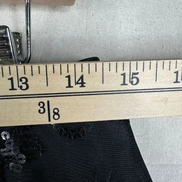 NWOT Adrianna Papell Black Sequin A-Line Skirt Size 8 - Picture 5 of 6